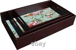 Set of 3 Wooden Trays in Different Sizes Home Decor & Kitchen Use Serving Tray
