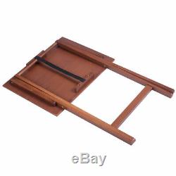 Set of 4 Portable Wood TV Table Folding Tray Desk Serving Furniture Walnut