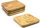 Set of 4 Premium Acacia Wood Tray Handmade Square Serving Platter 15 x 15 cms