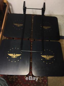 Set of Four Mid Century ARTEX Folding TV Tray Snack Serving Tables & Stand