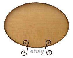 Shaker Serving Tray #10 with Walnut Band and Flame Maple Bottom, Lacquer FInish