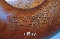 Signed BIBI LEON Handcrafted Round Wood Serving Tray Charger Plate Octopus Squid