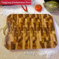 Solid Acacia Wood Kitchen Cutting Board Chopping Block Bread Food Serving Tray S