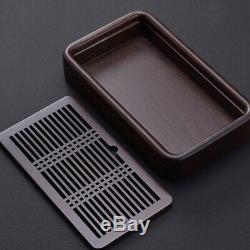 Solid Ebony Wood Tea Tray Drainage Water Storage Kung Fu Tea Serving Table