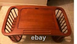 Solid Wood Breakfast in Bed Serving Tray Reading Table with Side Storage