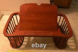 Solid Wood Breakfast in Bed Serving Tray Reading Table with Side Storage