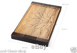 Solid wood tea tray ebony+camphor wood tea table L66cmW39cmH5.3cm good quality