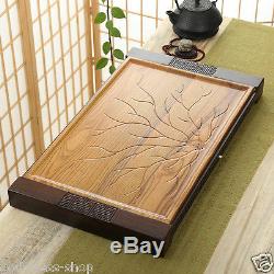 Solid wood tea tray ebony camphor wood tea table L66cmW39cm large serving tray