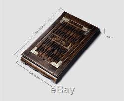 Solid wood tea tray water holder draining tea table wooden serving tray L63cm