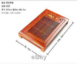 Solid wood tea tray with plastic layer tea service table Chinese character tray