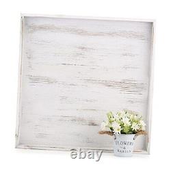 Square Large Ottoman Tray Extra Large Serving Tray Square 24 Whitewashed