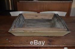 Square Reclaimed Wood Tray, Tabletop Organizer, Serving Tray