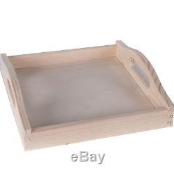 Square Wooden Serving Tray with Handles /Serving Tea Breakfast Wood Platter