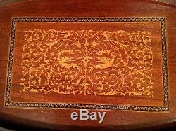 Stunning Antique Italian Tea Coffee Serving Tray, Marquetry Inlay Musical