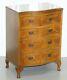 Stunning Burr Walnut Chest Of Drawers With Butlers Serving Tray Large Side Table