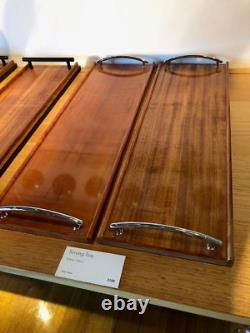 Stunning Handmade Craftsman's Timber Wooden Tray with Chrome Handles NEW in Box