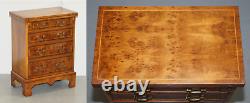 Sublime Burr Walnut Side Table Sized Chest Of Drawers With Butlers Serving Tray