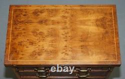 Sublime Burr Walnut Side Table Sized Chest Of Drawers With Butlers Serving Tray