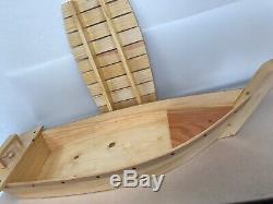 Sushi Boat Serving Tray 35 1/2 x11 1/4 Oiled Wood Sushi Party Display Size