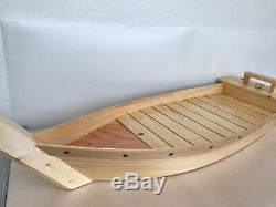 Sushi Boat Serving Tray 35 1/2 x11 1/4 Oiled Wood Sushi Party Display Size