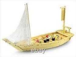 THY COLLECTIBLES Wooden Japanese Sashimi Sushi Boat Plate Serving Tray With
