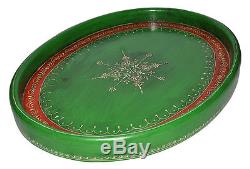 Tableware Round Wood Trays 2pc Set Painted Wedding Party Serving Platter 20 17