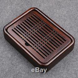 Tea Table Luxury Small Gongfu Tea Tray with Water Tank Ebony Wood 27205cm
