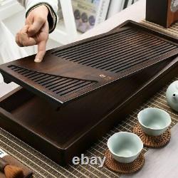 Tea Tray Bamboo Durable Rectangle Shape Home Dining Table Decoration Accessories