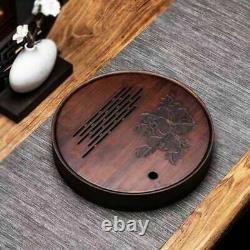 Tea Tray Round Shaped Wood Bamboo Outdoor Home Garden Table Decoration Accessory