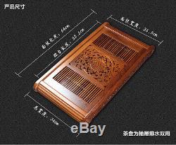 Tea tray wenge high quality solid wood tea table drainage teasea handmade carved