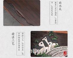 Teaset Solid wood ebony teatray with cooker Hand-painted tea sea Kung Fu tea set
