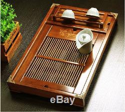 Teatray solid wood tea table cup holder plastic layer outlet tea service L54cm