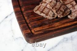 Texas Style Steak Serving Plate Wooden Tray Cutting Board Breadboard Cooked Meat