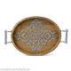 The GG Collection Heritage Mango Wood & Metal Medium Oval Serving Tray withHandles