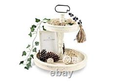 Tiered Tray- Farmhouse Two Tiered Serving Tray 2 Tier Tray Comes with Wood