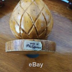 Tiki Monkey Pod Wood Pineapple Lazy Susan from Philippines Serving Centerpiece