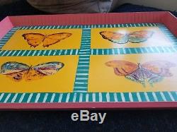 Tracy Porter Stonehouse Farm Goods hand painted Wooden Serving Tray Butterfly