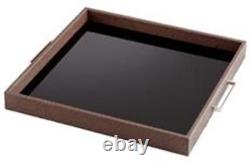 Tray CYAN DESIGN CHELSEA Large Brown Dimpled Glass