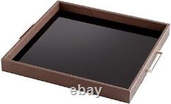 Tray CYAN DESIGN CHELSEA Large Brown Dimpled Glass