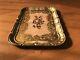 Tray Engraved Wooden Vintage Serving Wood Antique Handmade Floral from italy
