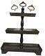Tray Serving Stand by Three Tiered Rectangle Wooden 3 Tier Rustic Black