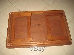 Two (2) Vintage GOODWOOD Solid Teak Wood Folding Serving Bed Trays PAIR