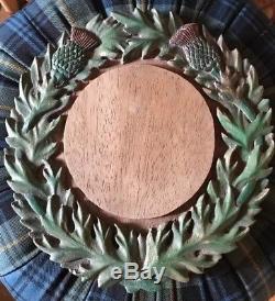 Ultra Rare! Mackenzie-childs Hand Carved Wood Thistle Serving Platter Tray Dome
