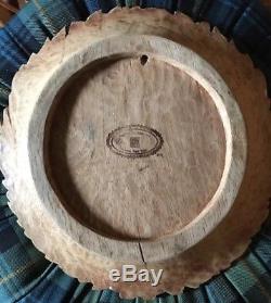 Ultra Rare! Mackenzie-childs Hand Carved Wood Thistle Serving Platter Tray Dome