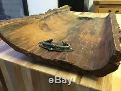 Unique Handmade Large Rustic MONKEY PUZZLE BARK Tiki Serving Tray with Handles
