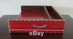 Unique Vintage Retro Diner Style Wood Serving Tray, Large ca. 26 x 19 Dark Red