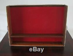 Unique Vintage Retro Diner Style Wood Serving Tray, Large ca. 26 x 19 Dark Red