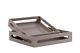 Urban Trends 32343 Wood Square Serving Tray with Cutout Handles Set of Tw. New