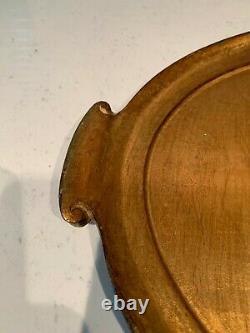 VIETRI FLORENTINE LARGE OVAL SERVING ACCESSORY WOODEN TRAY GOLD With LABEL ITALY