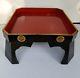VINTAGE JAPANESE LACQUERED WOOD MEAL SERVING TRAY STAND (Honzen Ryori) 13.25 W